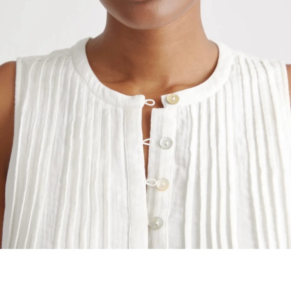 100% Organic Cotton Gauze Sleeveless Swing Dress - Picture 2 of 6